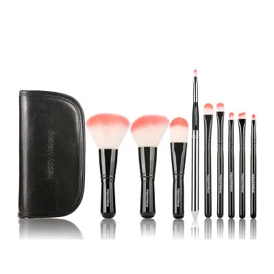 High-grade 9 makeup brush set with pu bag loose powder contour foundation concealer | Красота и здоровье