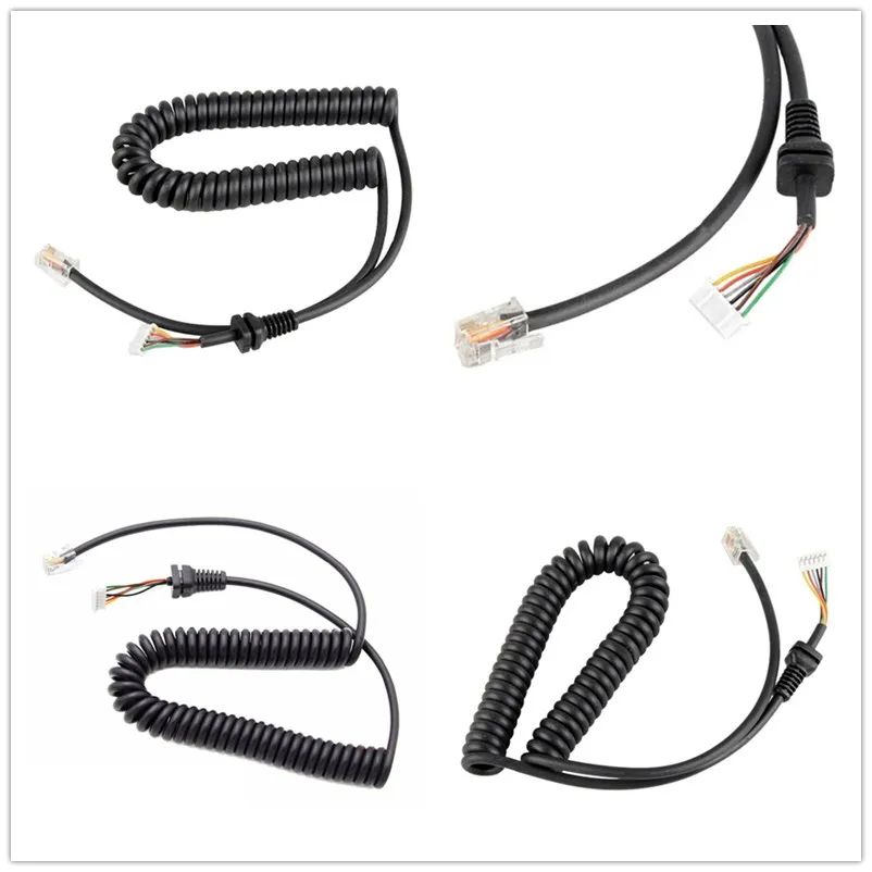 

Car Hand Speaker Microphone Replacement Mic Cables Cord Wire For Car Radio Talkie Walkie Telephone Spring Line For YAESU MH-48A