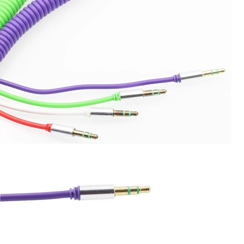 Telescopic color spring audio cable AUX car audio cable6