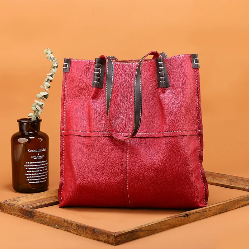 

leather bucket bag large size women handbag tote solid female shoulder bag new design brand female lady bag