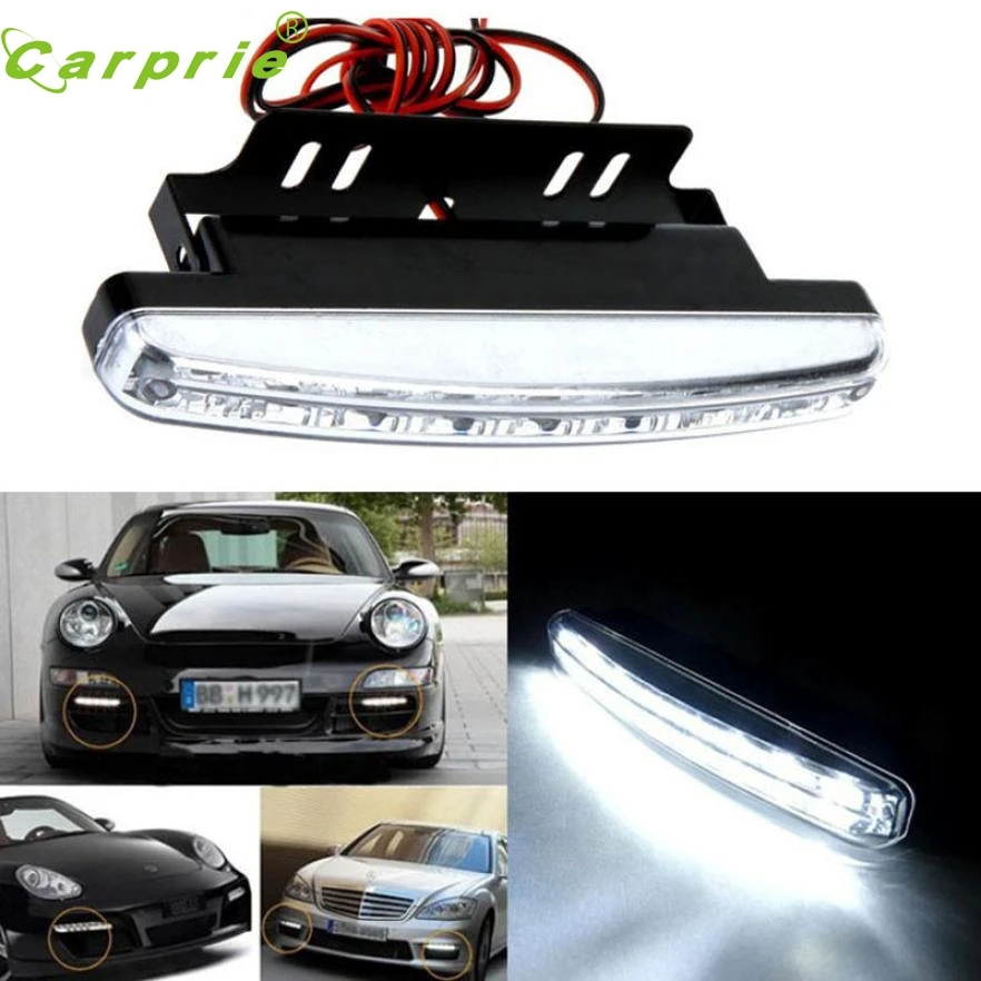 

New Arrival 1PC 6000K Car Led Daytime Driving Running Light 8LED DRL Car Fog Lamp Waterproof White Light DC 12V