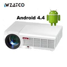 WZATCO LED96W Android wifi LED DTD TV Projector 1080P 5500Lu full hd 3d home theater lcd video HDMI proyector projektor beamer