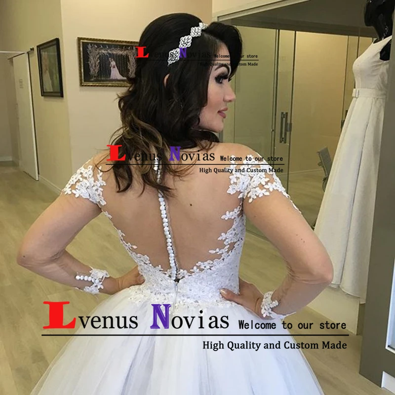 Robe Mariage дешевое свадебное платье с длинным рукавом Белое Кружевное Свадебное Платье Прозрачная спина Бохо свадебное платье Vestido de Noiva