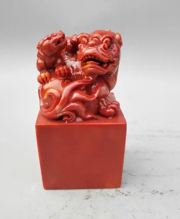 

China shoushan stone son mother beast seal