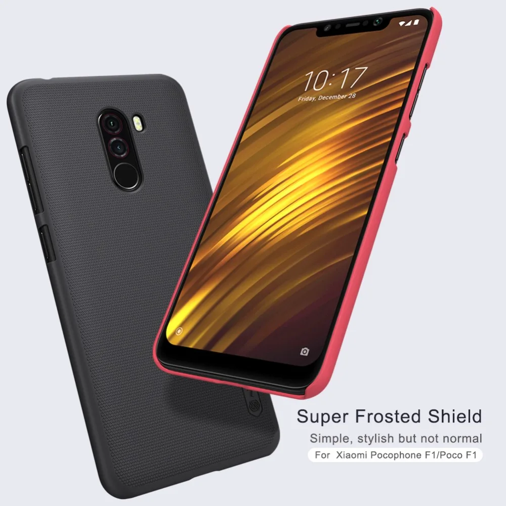 Funda For Pocophone f1 Xiaomi case Cover Coupe Carcasa For Xiaomi Frosted Shield Hard Cases Right Size Gift Protection Film (1)