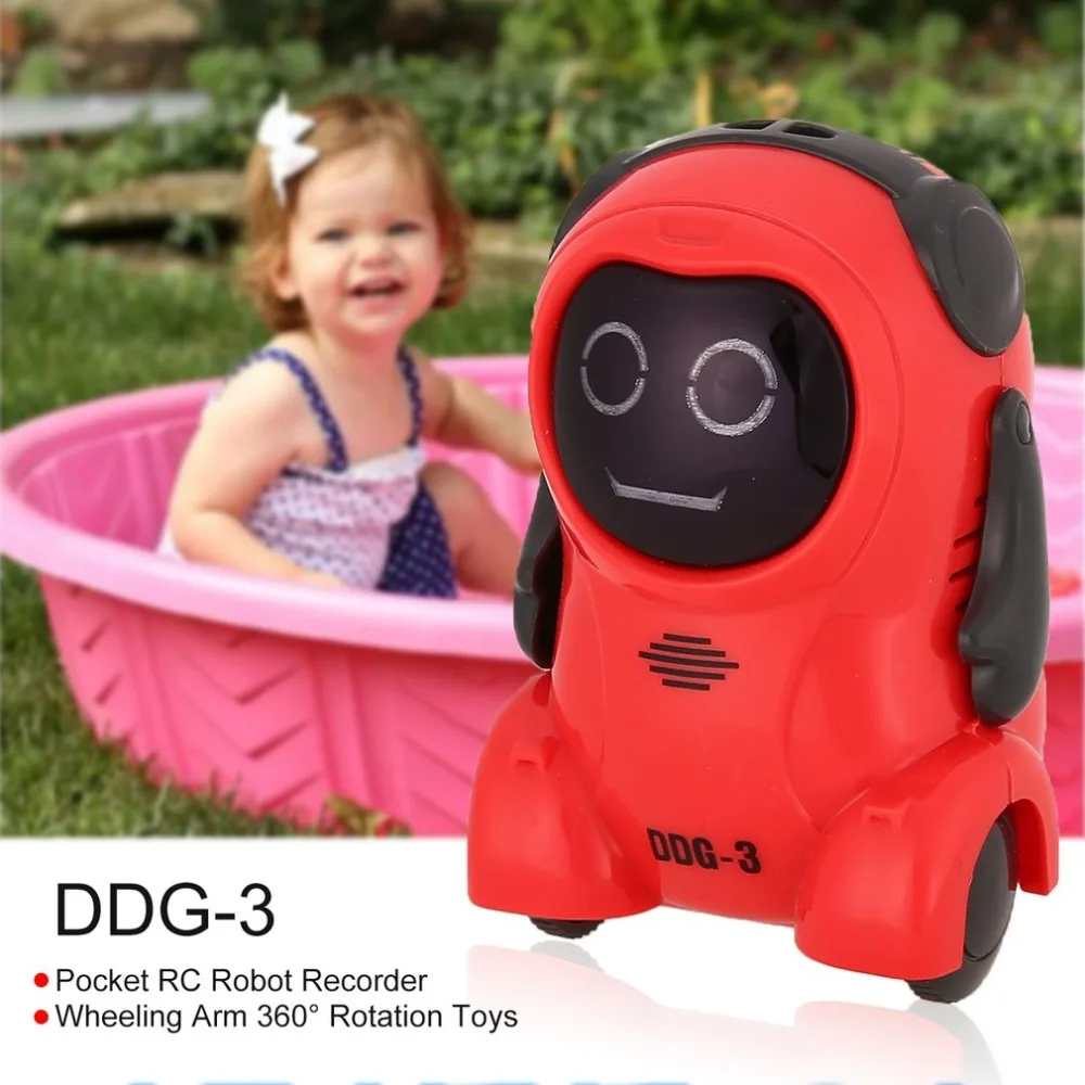 Рождественский DDG-3 Интеллектуальный умный мини карманный диктофон для записи голоса радиоуправляемый робот-рекордер свободно хриплет 360 Вращение игрушки для детей подарок