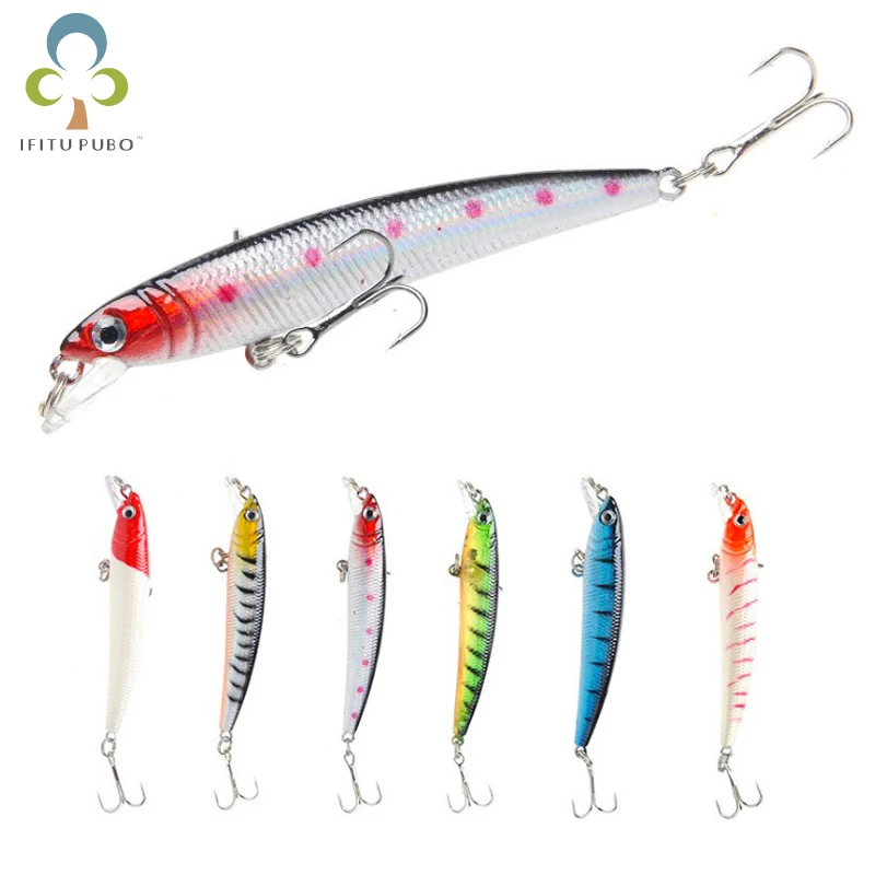 6 цветов длинная губа Рыболовная Приманка Minnow 80 мм 4 6g искусственная воблеры