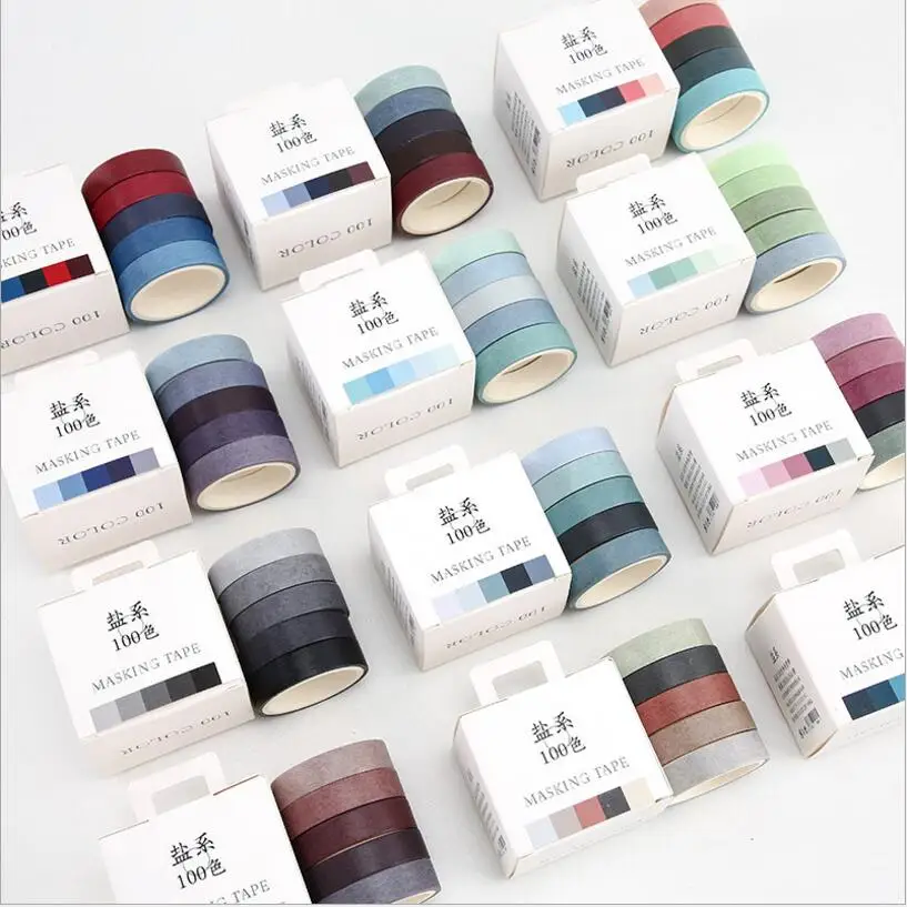 

5 pcs/lot Creative Pure Colorful Practical Decorative Adhesive Tape Scrapbooking Masking Washi Tape School Office Supplies