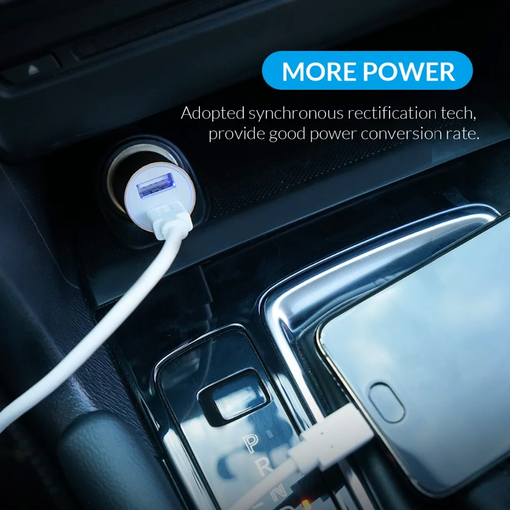 ORICO Dual Output Car Charging Type C Port + USB Charger Car Cigarette Lighter Charger Wide Voltage Mobile Phone Charger (9)