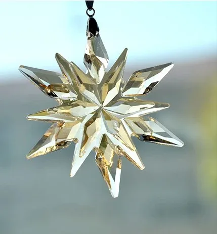 

champanage Big Crystal Christmas Snowflake Ornament 2019