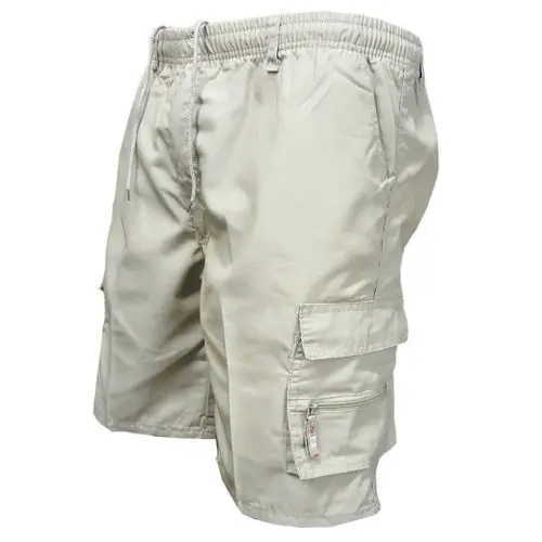

Mens Summer Elasticated Plain Shorts Cotton Pockets Shorts