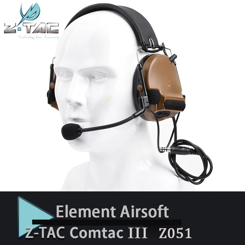 Z TAC Comtac III гарнитура C3 двухканальная шумоподавляющая Airsoft охотничьи наушники
