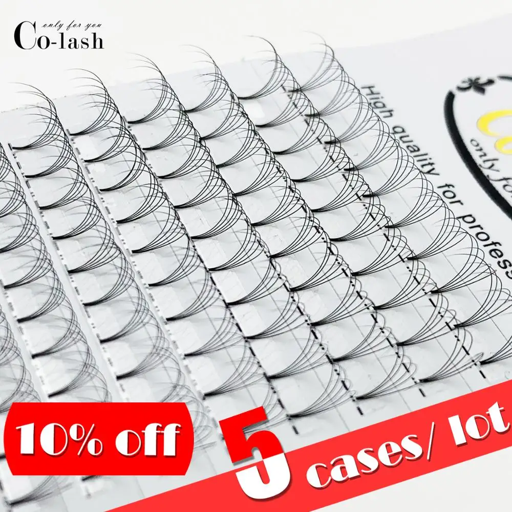 

Colash DD curl D curl Premade Volume Fans Lash Russian Volume Eyelash Extensions Pre made Lash Extension Faux Mink lash 5 cases