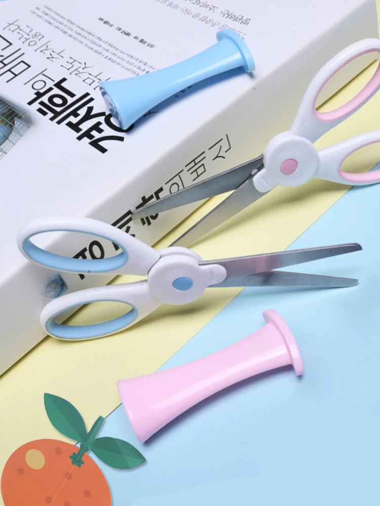 

Children's Safety Scissors Hand made Small Scissors Circular Head Paper-cut Scissors Creative Small Size Student Art Stationery