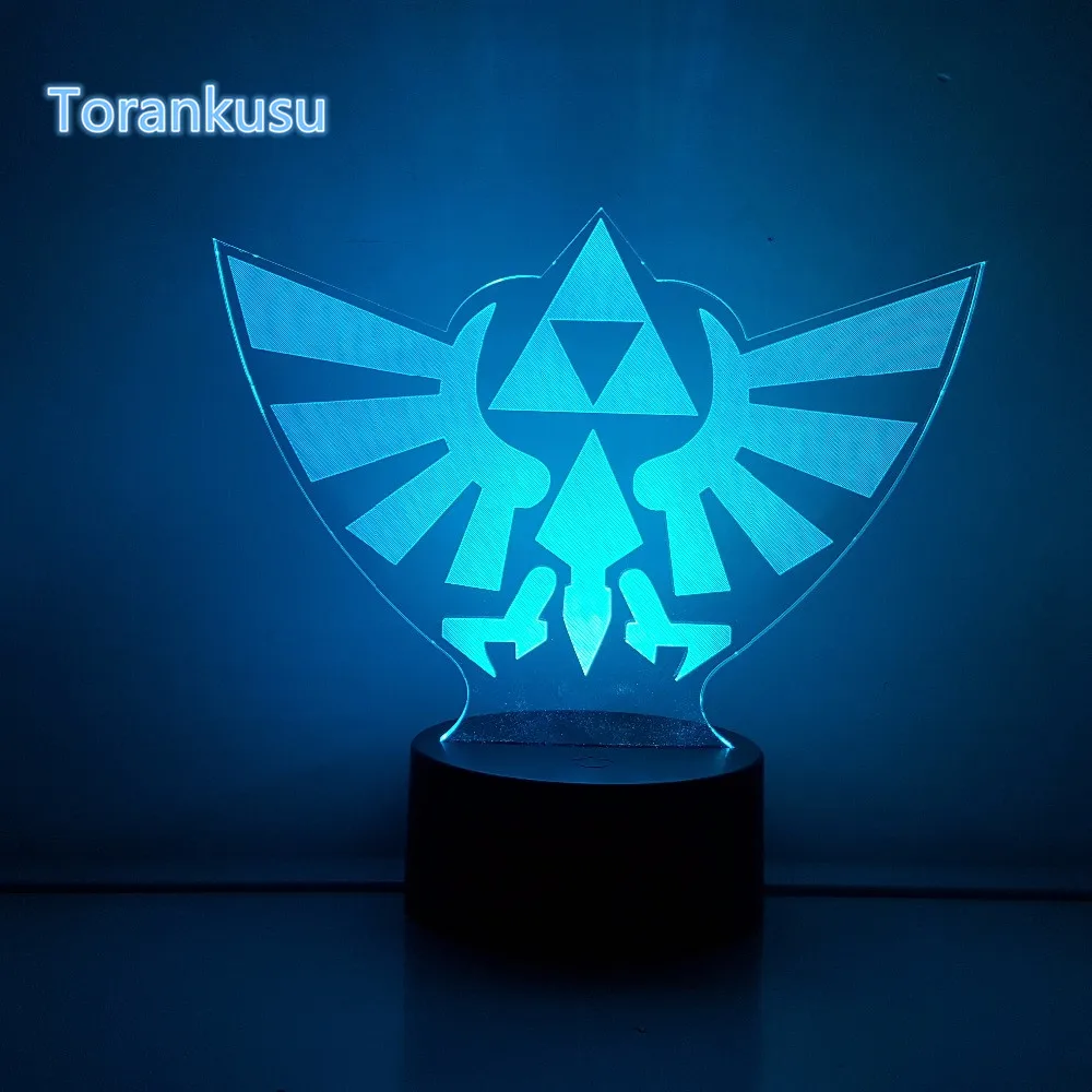 The Legend of Zelda 3D Table Lamp Link Zelda BREATH OF THE WILD LINK Nightlight RGB Color Changing Visual Illusion Light DIY71