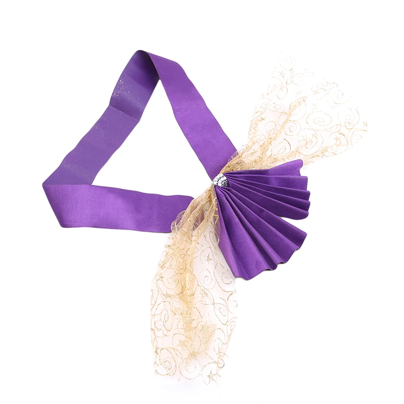 violet 10 шт. в комплекте, бант, ремень для стула, бант из пряжи, марлевый ремень для стула, принцесса, вентилятор, тюль, стул с украшением для свадебной вечеринки, банкета - Цвет: violet