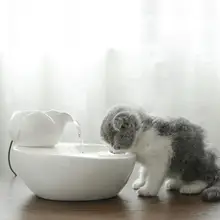 חיות מחמד אינטליגנטי אוטומטי פורצלן שתיית מזרקת כלב חתול מחמד אילם שתיין מזין קערה לחיות מחמד מתקן מים לשתות מסנן בטוח(China)