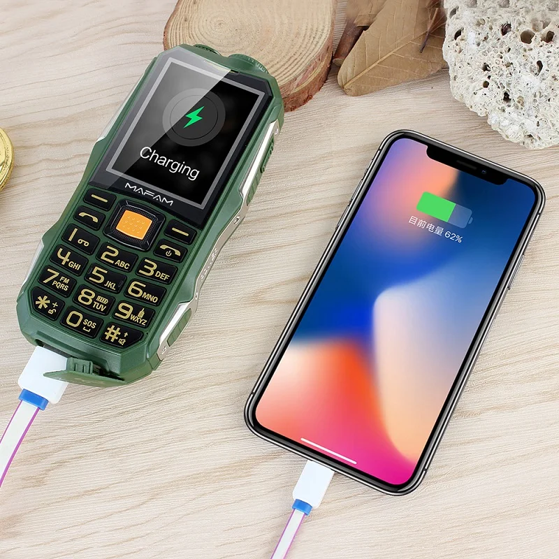  Outdoor Rugged Shockproof Mobile Phone Powerbank unlock cellphone with UHF Hardware Intercom Walkie