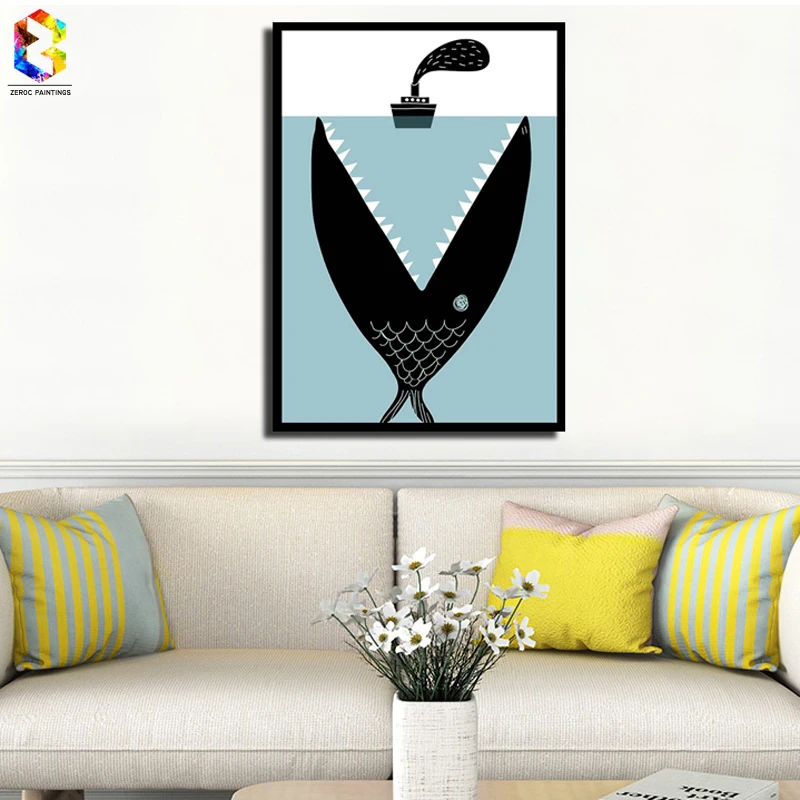 zeroc nordic minimalist animal art canvas print painting poster fish wall pictures for home decoration kids room decor - Animal Painting For Kids zeroc nordic minimalist animal art canvas print painting poster fish wall pictures for home decoration kids room decor - Animal Painting For Kids
