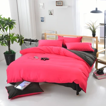 

Solid Color Bed Linens Double King Duvet Cover Comforter/Blanket Cover European Style 2 Persons Bedding Set Queen Family Size