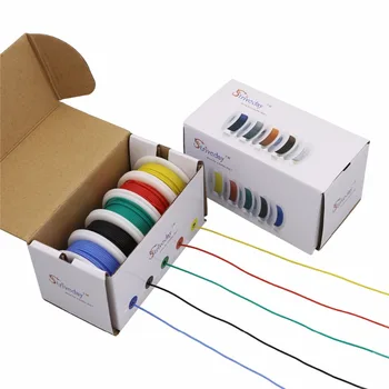 

30AWG 50m flexible silicone wire 5 color box 1 line outside 0.8mmUL3135 electronic stranding tinned copper wire cable DIY