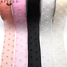 BIT.FLY – ruban Organza fait à la main, 40mm, 5 mètres, pour boîte-cadeau de noël, fournitures de décoration bricolage pour fête d'anniversaire, mariage