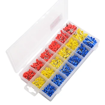 

990pcs Copper Crimp Connector Insulated Cord Pin End Terminal Ferrules kit set Wire terminals connector