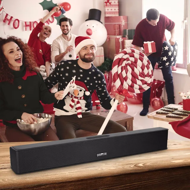 Soundbar Q5 Black 24W Updated Wireless Sound Bar 21 Inch Portable Bluetooth 4.2 Power Speakers Indoor Yoga Outdoor Party Meeting