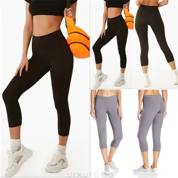 

Women Booty Squat Proof Slim Capris Fitness Black Workout Yogaing Pant Butt Lift High Waist Nylon Casual Seamless Gyms Leggings