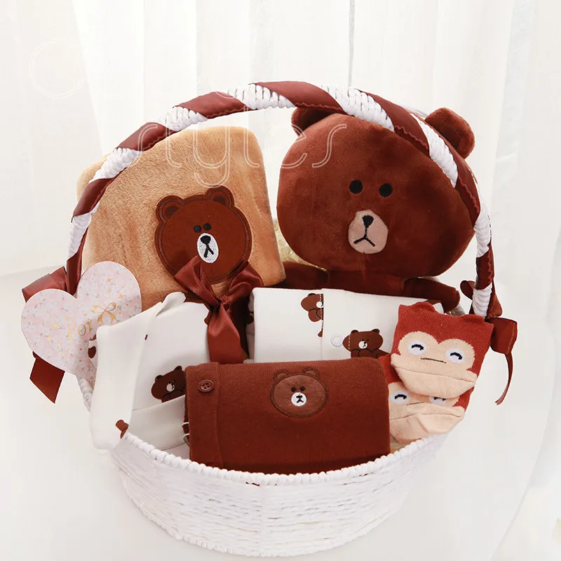 Cocostyles ins супер горячей premium baby способствует душ Подарочная коробка с симпатичная одежда детские вещи Милые мишки для Новорожденные мальчик