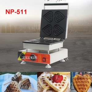 1PC NP-511 110V/220V Electric Commercial Nonstick Heart-shape Lolly Waffle Stick Maker Iron Machine Baker stainless steel 1.5KW