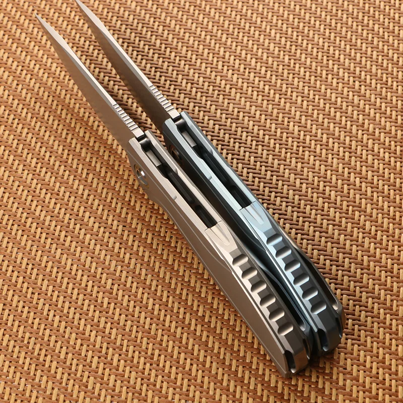 Green thorn F7, overturning knife ball bearing M390 blade titanium