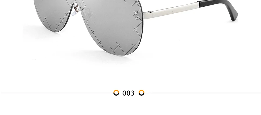 TRIOO серебряное зеркало солнцезащитные очки дамы негабаритных без оправы холодные оттенки Модные Одна деталь крест Брендовая Дизайнерская