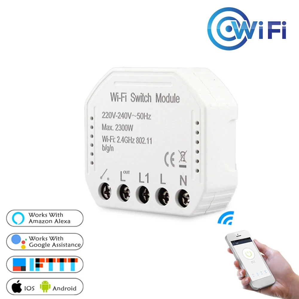 

Wifi Smart Light Switch Automation Module Smart home Life/Tuya APP Remote Control,Works with Alexa Google Home 1/2 Way