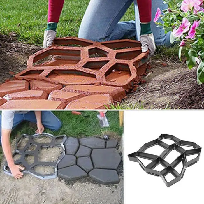 Floor Path Maker Mould Concrete Mold Reusable DIY Paving Durable for Garden Lawn DTT88