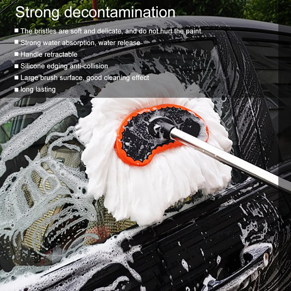 

Car Wash Brush Tools Adjustable Telescoping Brush Cleaning Wiping Soft Milk Silk Mop Wash Brush Vehicle Cleaning Tools