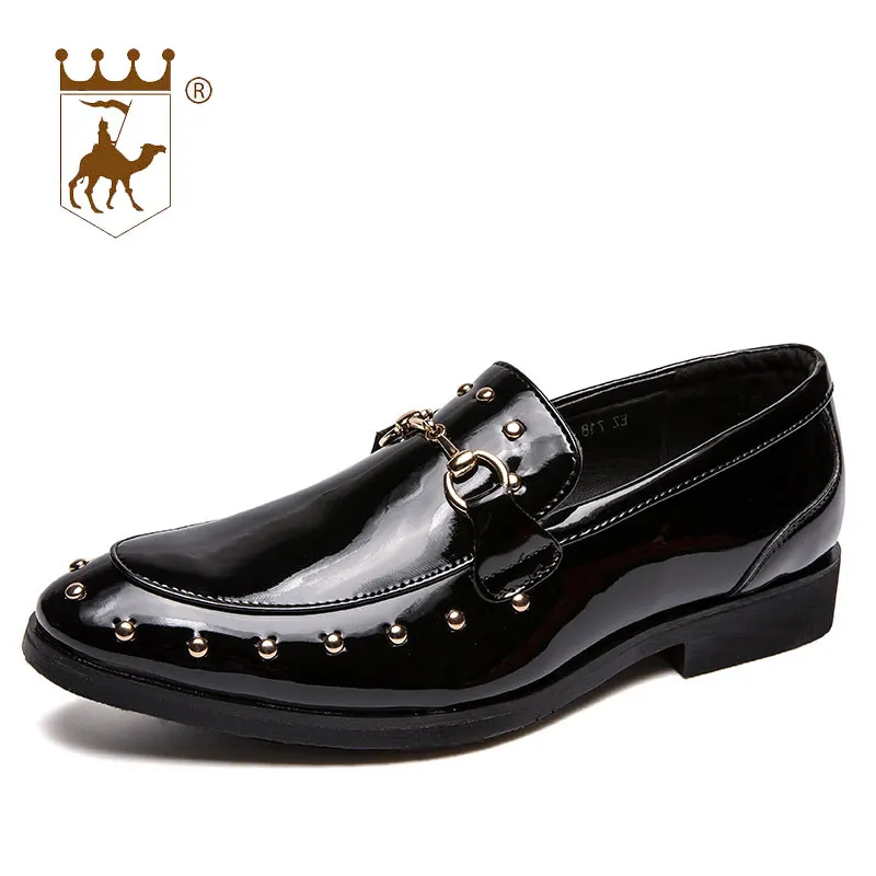 

BACKCAMEL Men's Business Casual Dress Shoes Large Size British Bright Shoes 2018 Spring and Summer Men Shoes Increase Formal