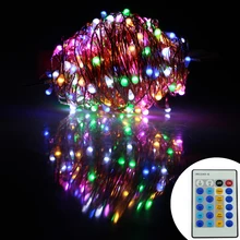 DC12V 130ft40m 400LED Рождество Праздничная Свадебная вечеринка украшения led Медный провод фонари светодиодные строки Лампы для мотоциклов Дистанционное управление