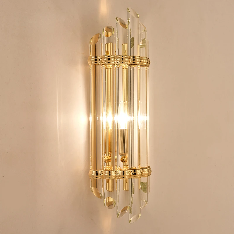Золотой современный светодиодный настенный бра освещение роскошный кристалл стеклянный термометр настенный светильник спальня гостиная