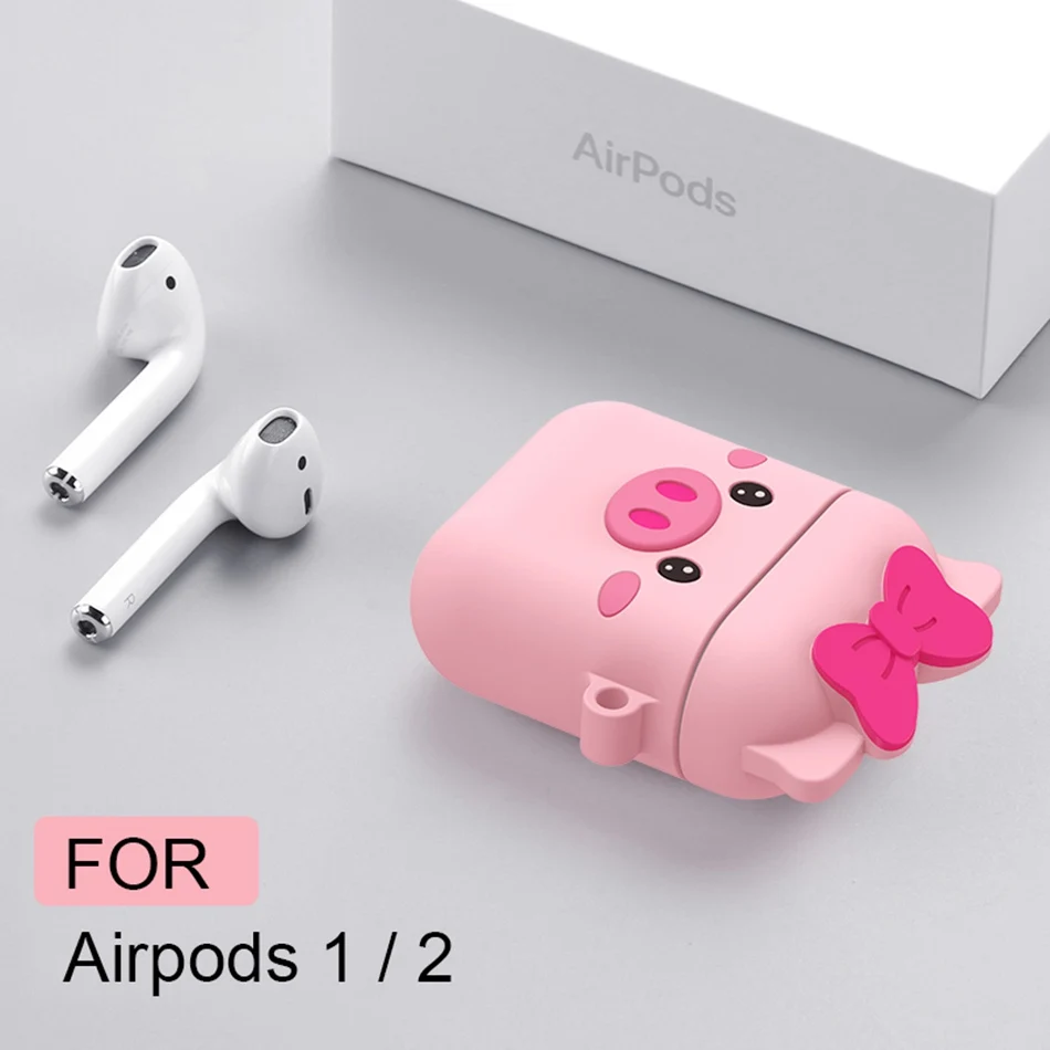 3D чехол для наушников AirPods 2 чехол силиконовый милый мультяшный Чехол для Камеры Apple Air Pods милые наушники с сердцем аксессуары ремешок - Цвет: 19T
