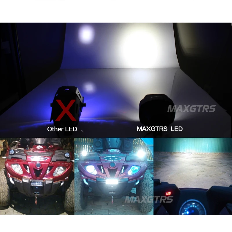 Maxgtrs мотоцикл светодиодные фары Лампа 15 Вт 1500Lm Скутеры туман Spotlight 6500 К Белый DRL мотоцикл Рабочая пятно света 9-85 В