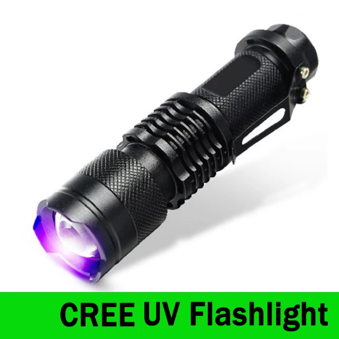 

CREE LED UV Flashlight 395nm SK68 Powerful Flashlight Purple Violet Light UV torch Lamp free shipping ZK93