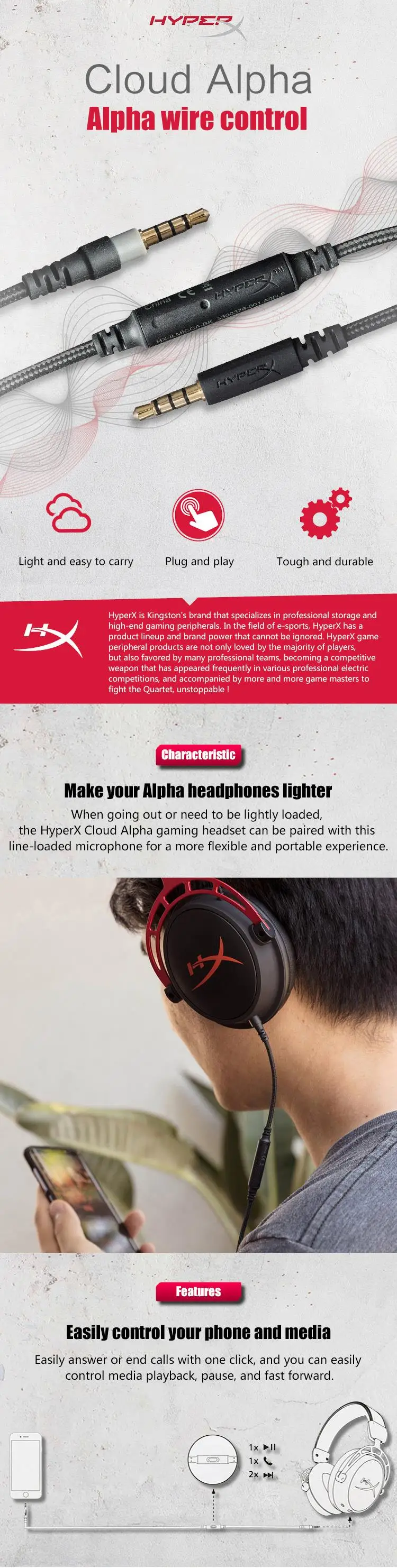 Kingston HyperX Cloud Alpha Ограниченная серия электронная спортивная Гарнитура микрофон игровая гарнитура Мобильный проводной микрофон проводное управление