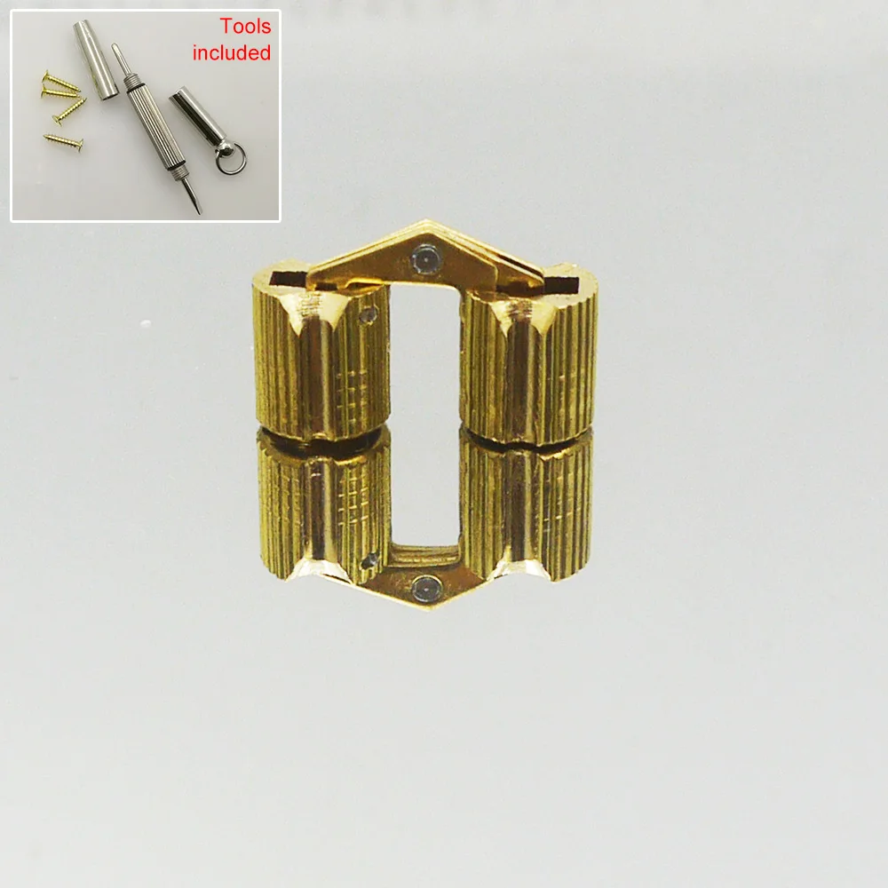 

4pcs Free shipping 8mm hidden gift cello violin wooden box invisible brass concealed mini cylinder barrel hinges