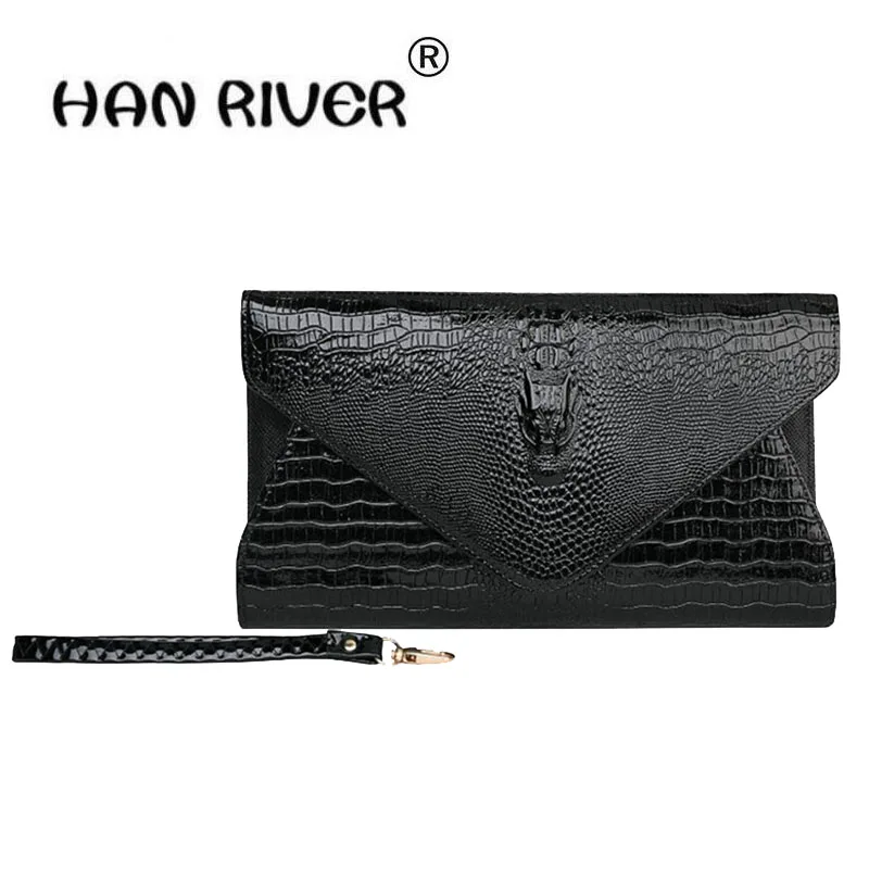 

HANRIVER 2018 The new crocodile lady holds a bag of European and American women's bag multi-function card wallet