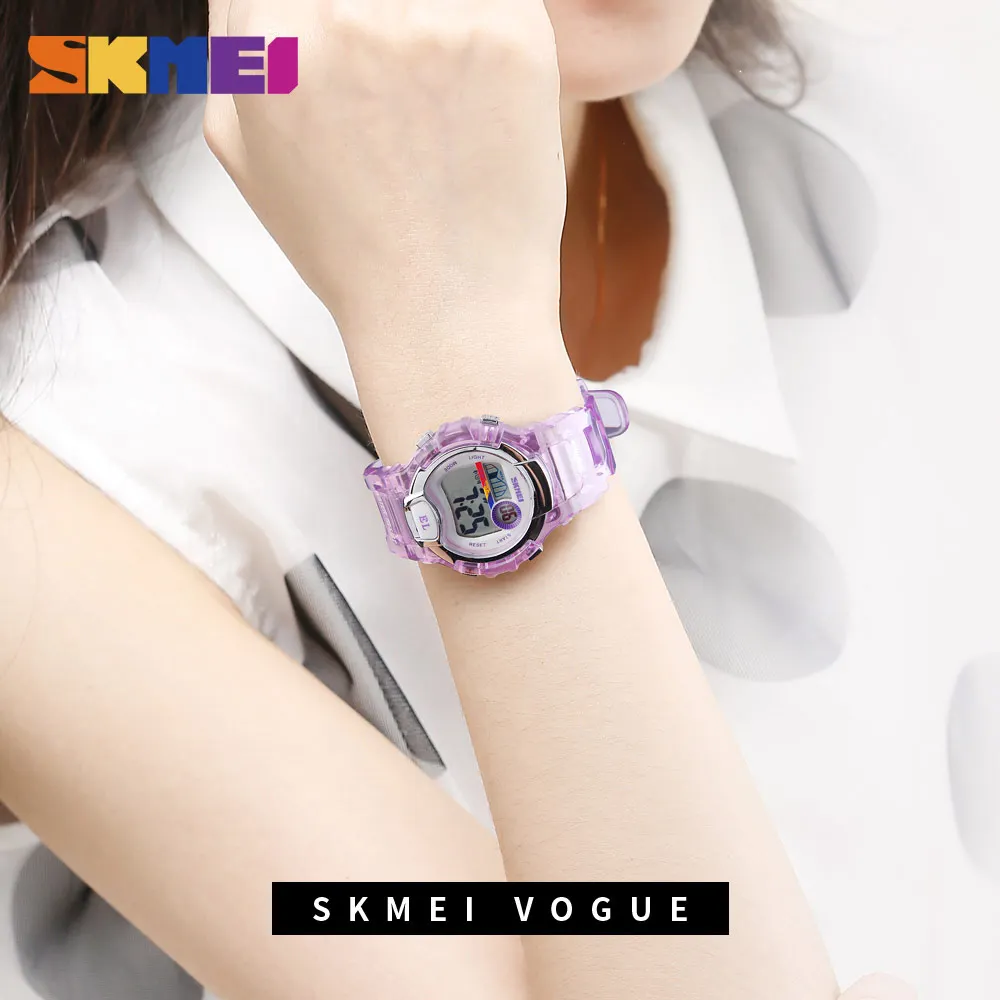 SKMEI Kids Sport Running Watch Waterproof Cute Wristwatch Children Young Boy Girl Multicolor Buckle Alarm Clock Repeater 