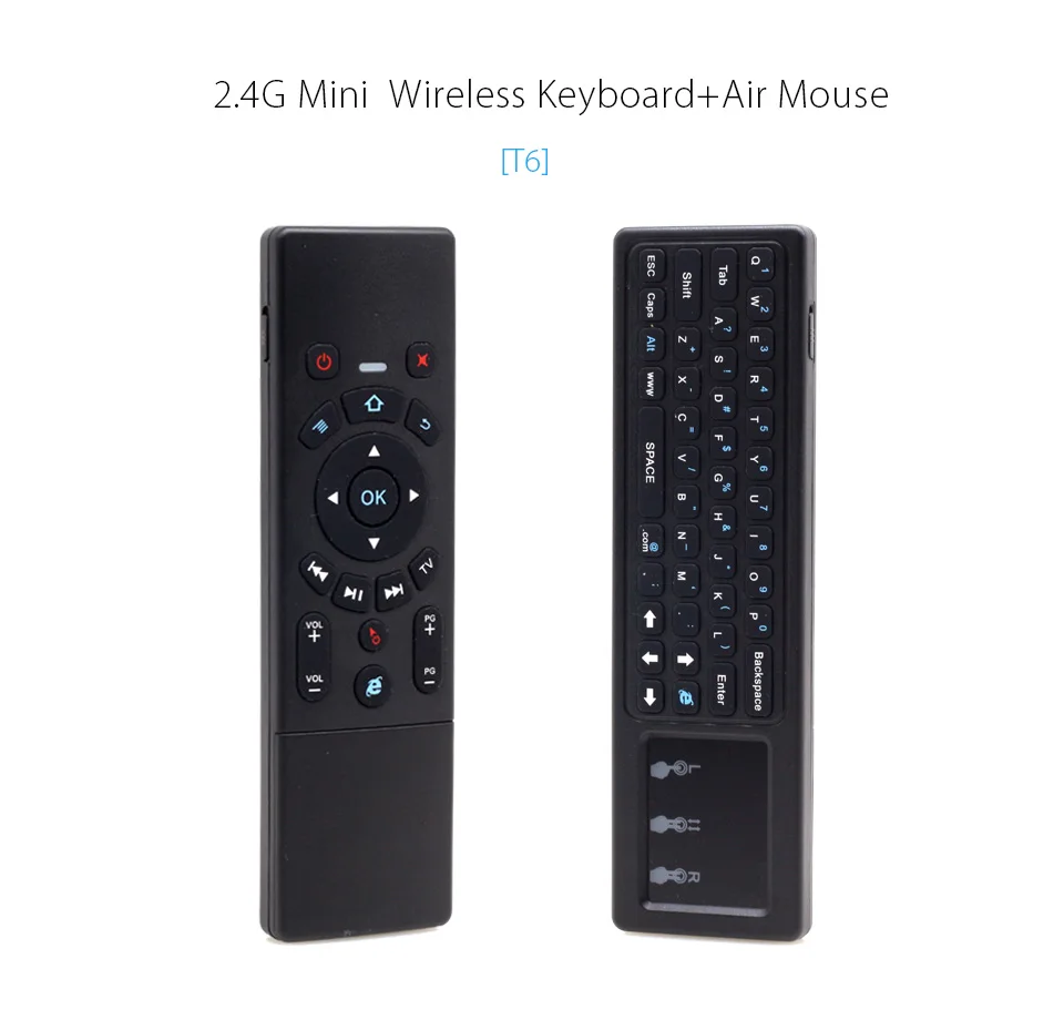 [100 шт./лот] JS6 2,4G мини беспроводная клавиатура Air mouse с тачпадом для Android tv Box, мини-ПК, проекторов, ноутбуков