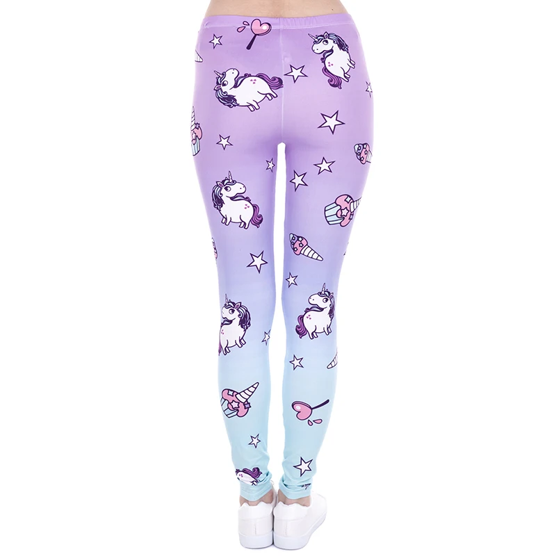 جديد أزياء المرأة طماق يونيكورن والحلويات الطباعة leggins اللياقة البدنية يغطي الرجل مثير عالية الخصر امرأة السراويل