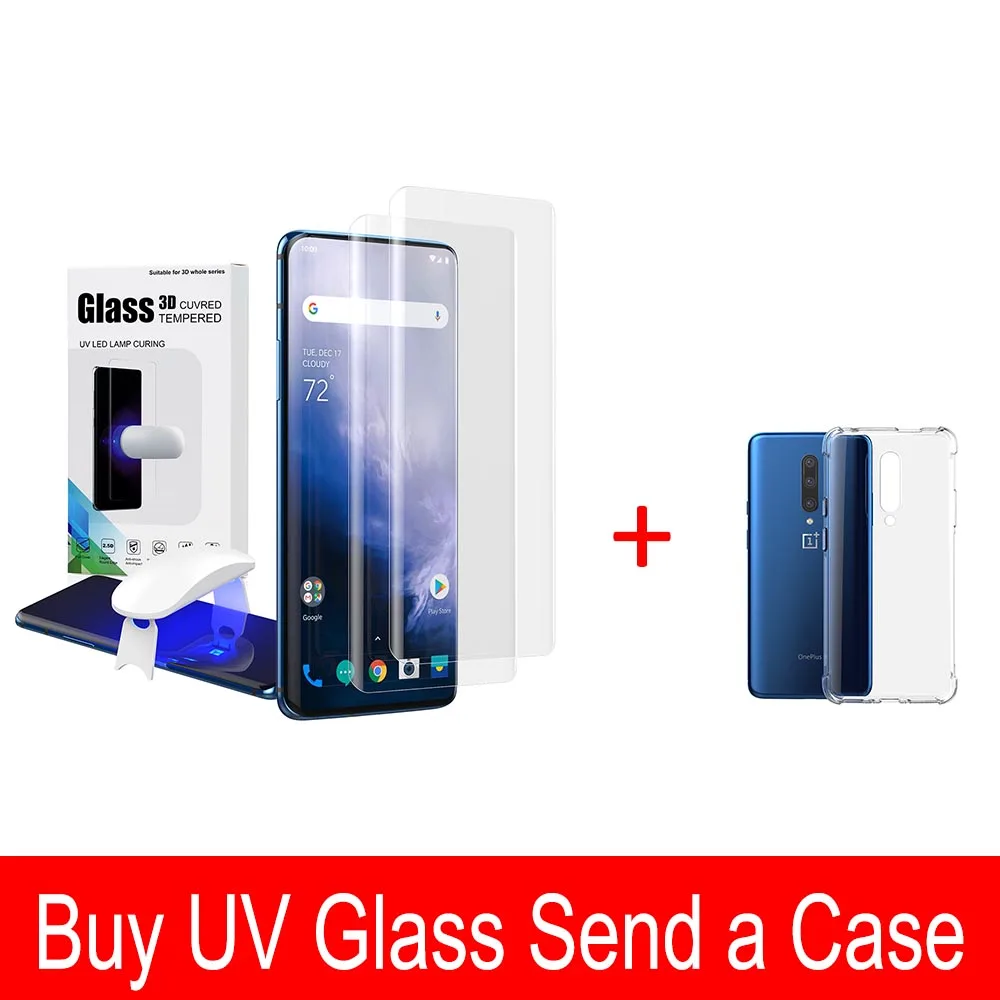 

For Oneplus 7 Pro Screen Protector with fingerprint unlock UV Glass film full cover for Oneplus 7 Pro tempered glass
