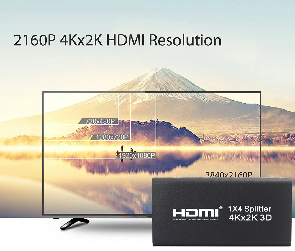 AIXXCO 3D 2k 4K HDMI 2160P разветвитель 1X4 Hdmi концентратор ретранслятор усилитель 1 4 1080p в